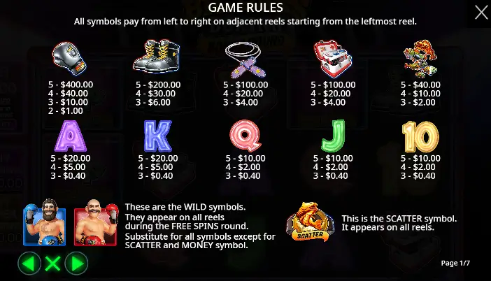Big Bass Boxing Bonus Round symbols