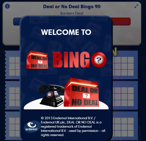 Deal or No Deal Bingo online