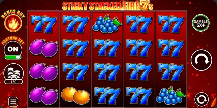 Sticky stacked fire 7s reels