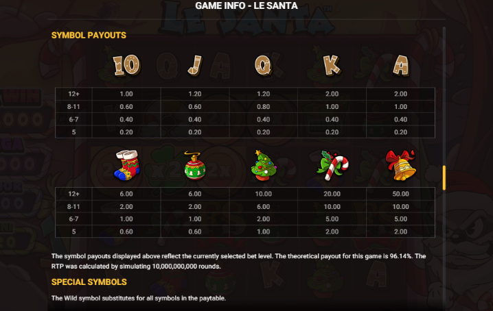 Le Santa Pay table